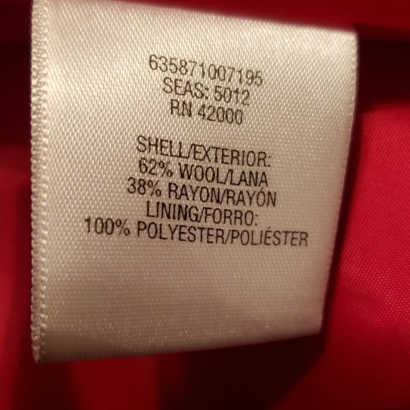 ATTENTION RED WOOL/RAYON SWING COAT SZ XL - Picture 8 of 8